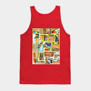 Granny s Things with Text Abstracted Tank Top